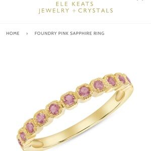 Half eternity 18k gold ring with 11 pink sapphires